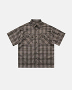 Plaid Script Embroidered Shirt | Flation Streetwear