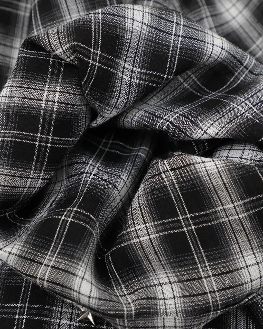 Plaid Sticker Graphic Studded Shirt | Flation Streetwear
