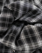 Plaid Sticker Graphic Studded Shirt | Flation Streetwear
