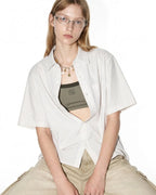 Boxy Striped Short-Sleeve Shirt | Flation Streetwear