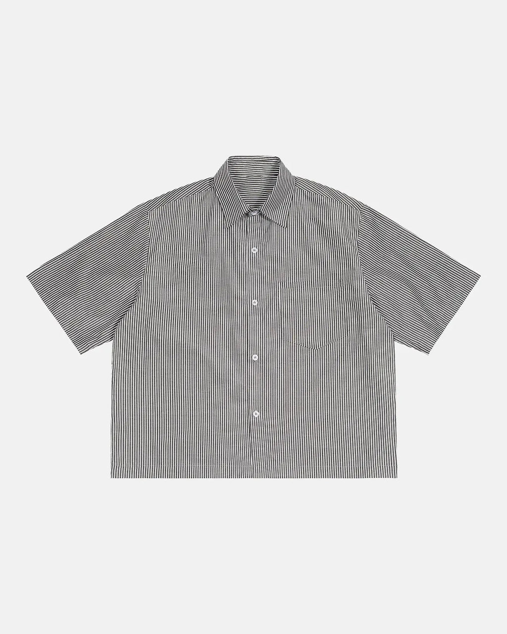 Boxy Striped Short-Sleeve Shirt | Flation Streetwear