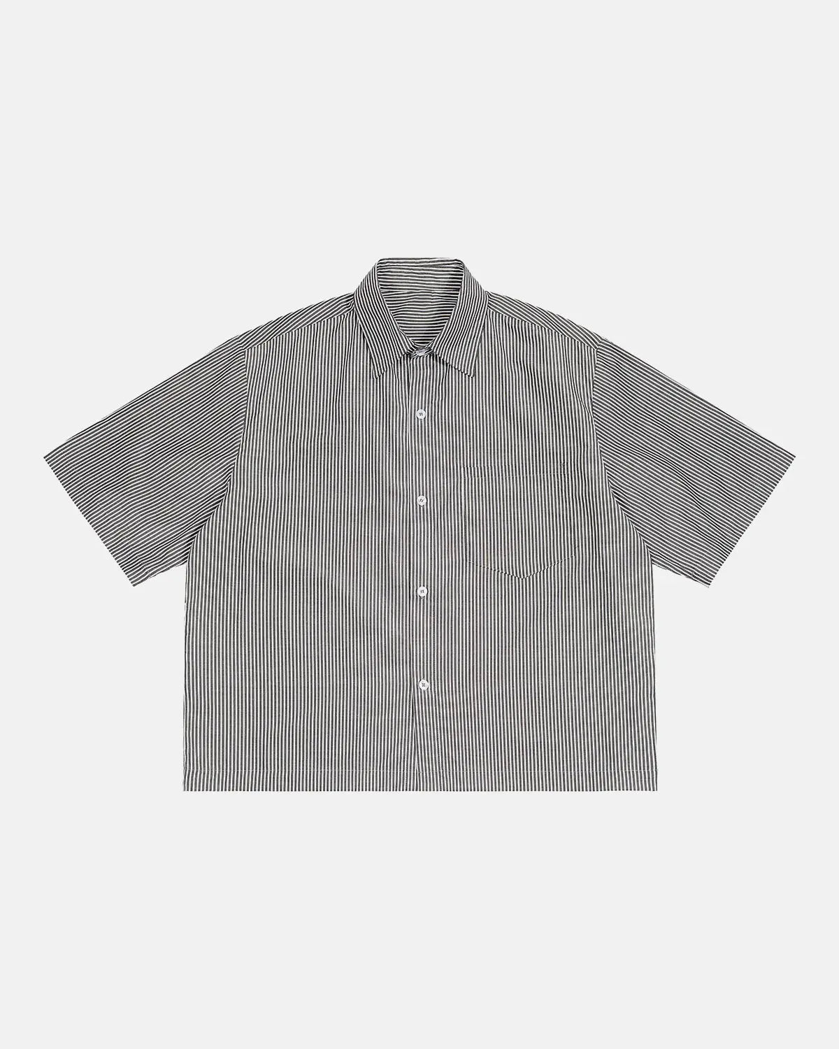 Boxy Striped Short-Sleeve Shirt | Flation Streetwear