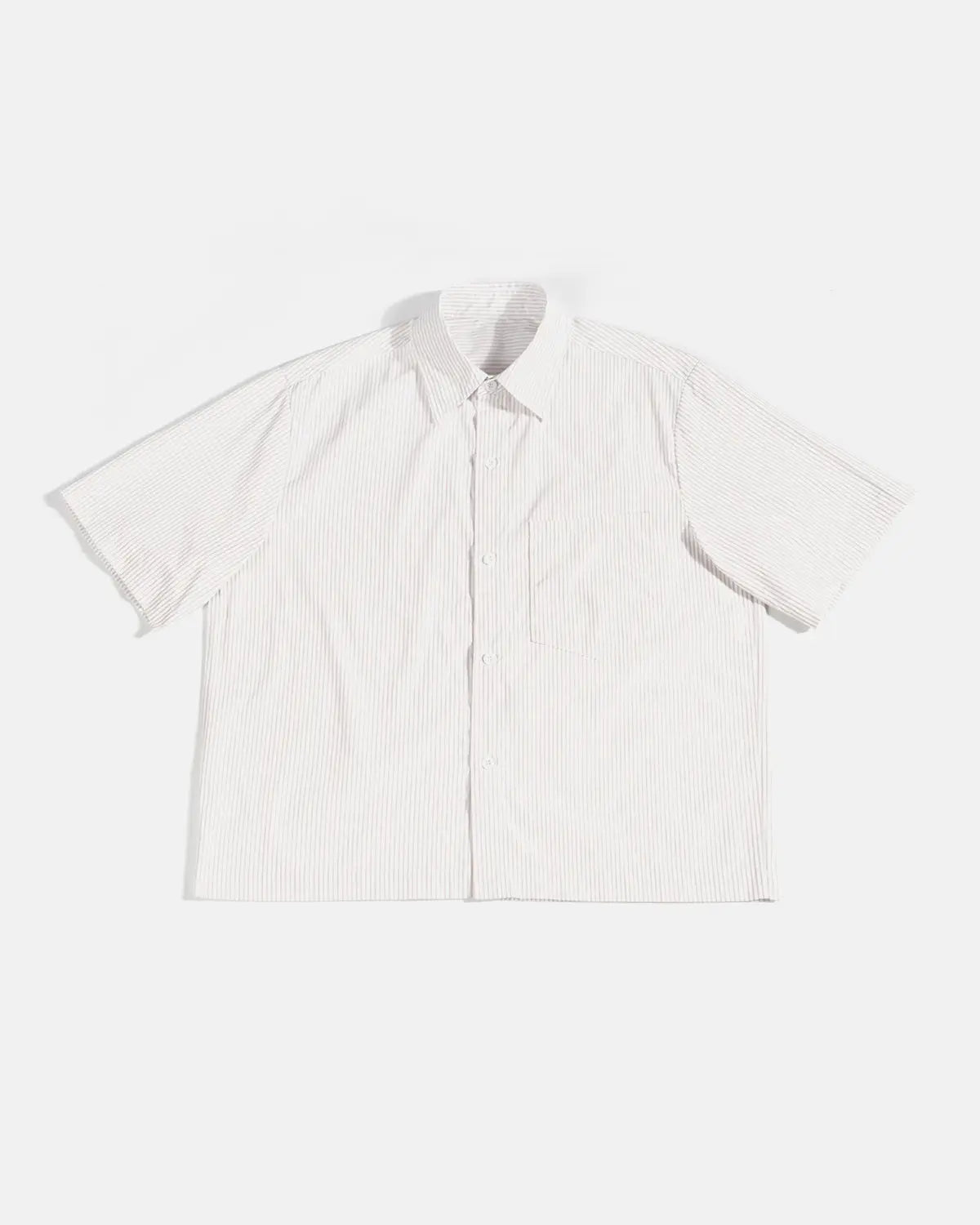 Boxy Striped Short-Sleeve Shirt | Flation Streetwear