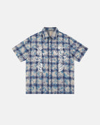 Tie-Dye Plaid Sequin Short-Sleeve Shirt | Flation Streetwear