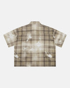 Boxy Tencel Washed Plaid Print Shirt | Flation Streetwear
