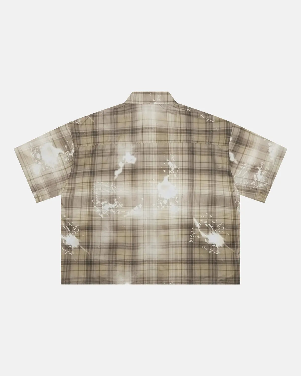 Boxy Tencel Washed Plaid Print Shirt | Flation Streetwear