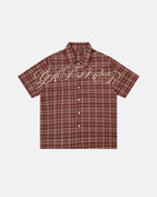 Lettering Embroidery Plaid Shirts | Flation Streetwear