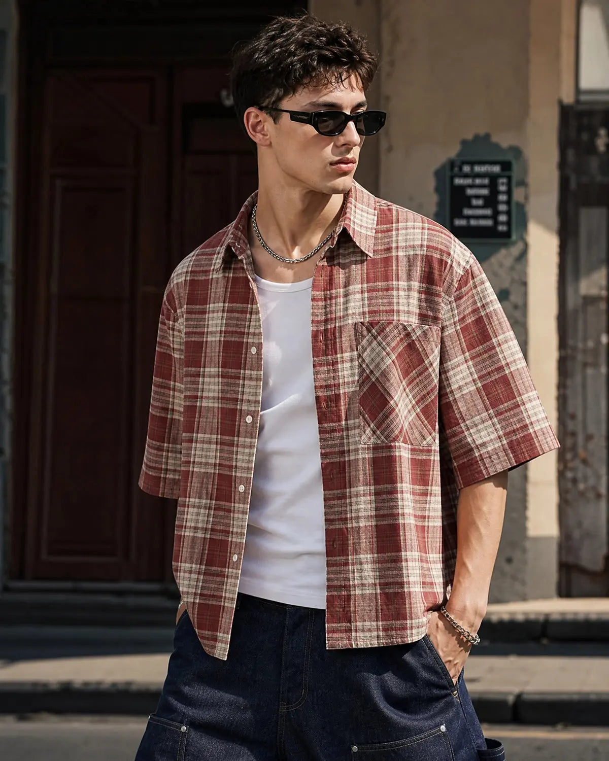 Boxy Fit Plaid Shirts | Flation Streetwear