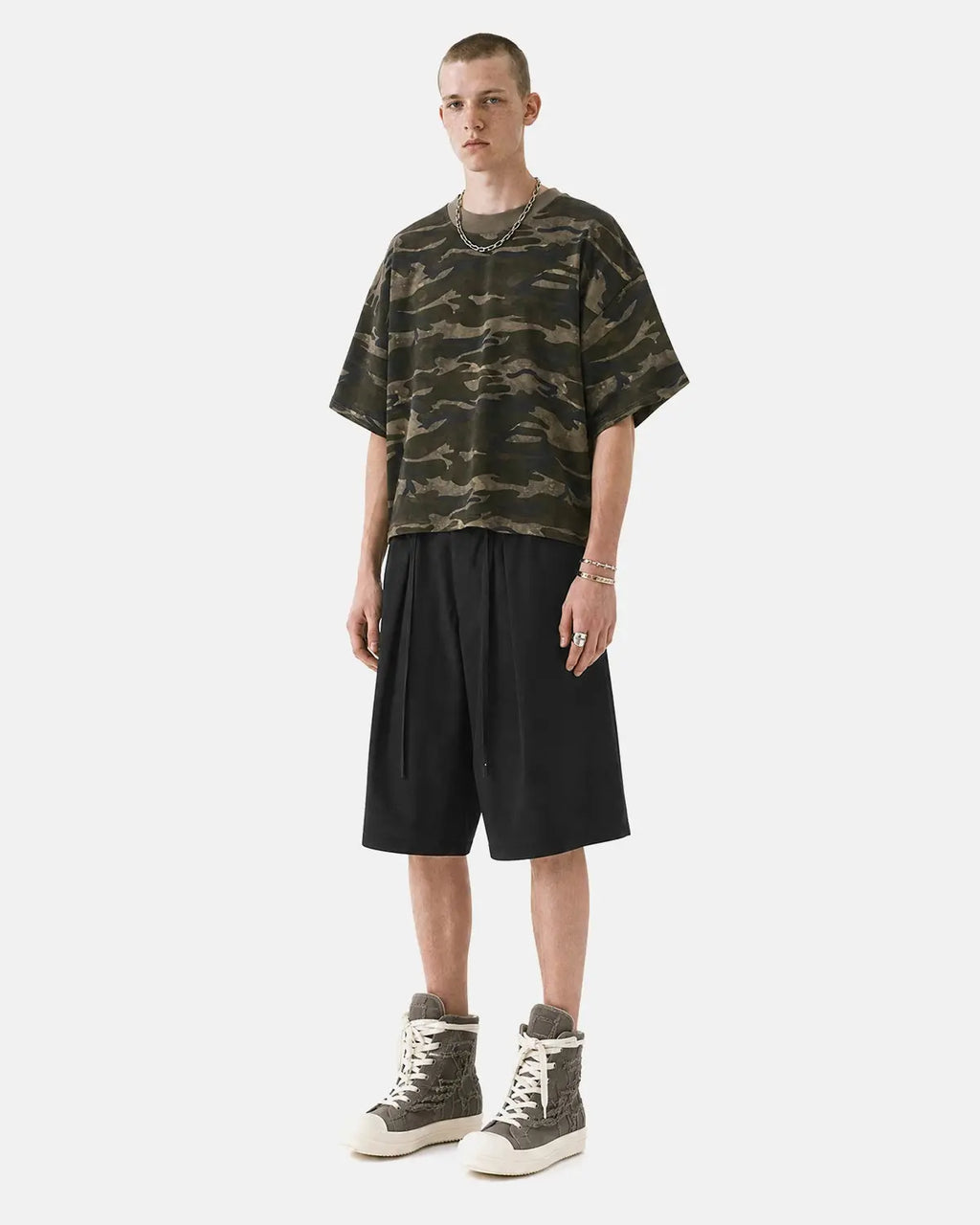 Drawstring Wide-Leg Tailored Shorts | Flation Streetwear