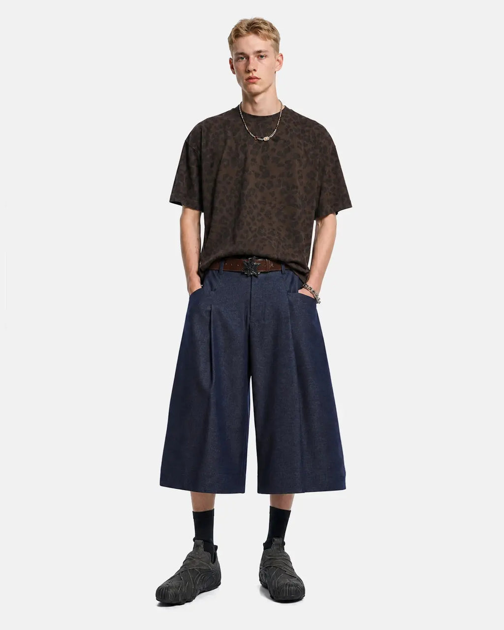 Pleated Wide-Leg Tailored Shorts | Flation Streetwear