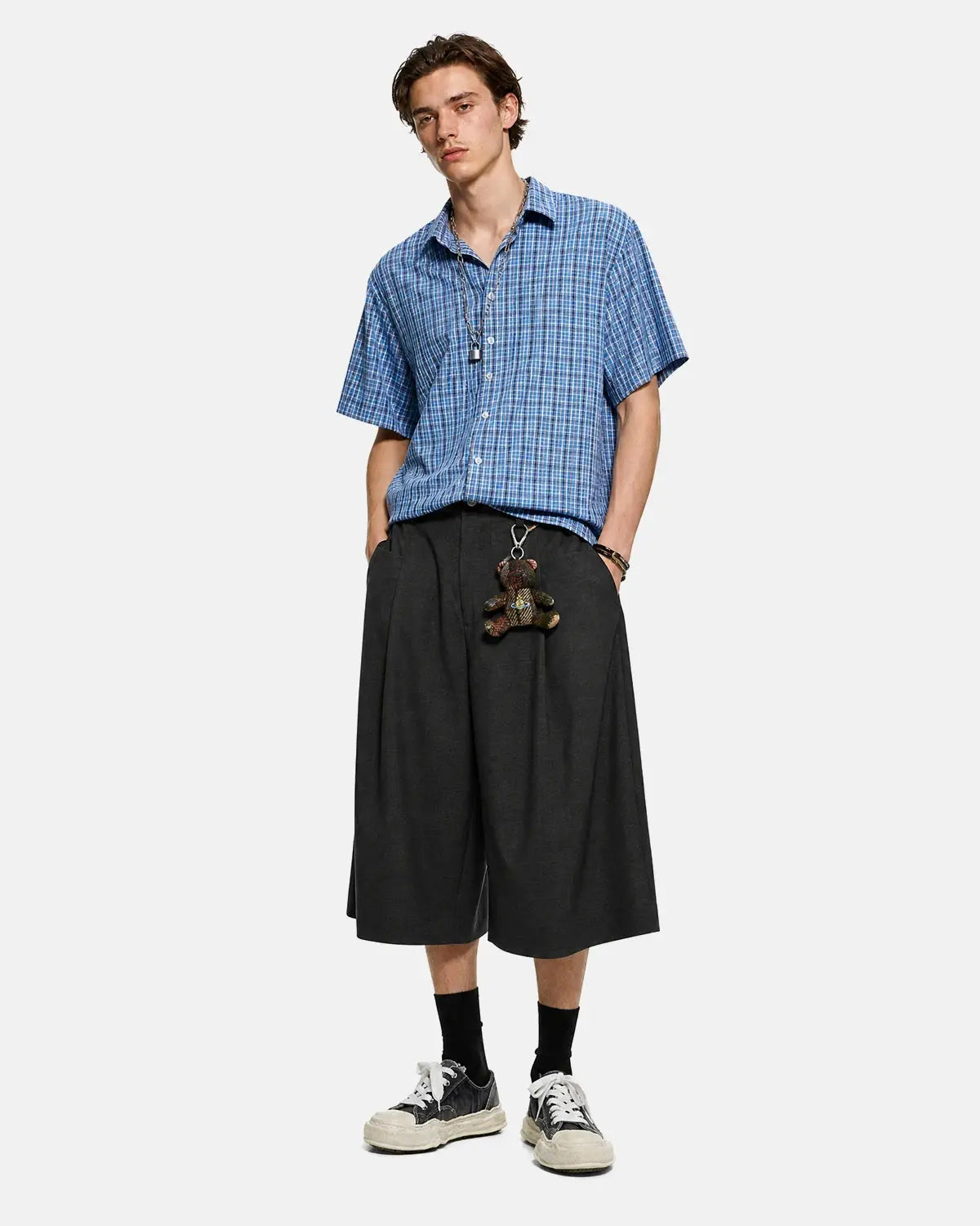 Pleated Wide-Leg Tailored Shorts | Flation Streetwear