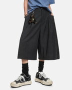 Pleated Wide-Leg Tailored Shorts | Flation Streetwear