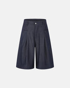 Pleated Wide-Leg Tailored Shorts | Flation Streetwear