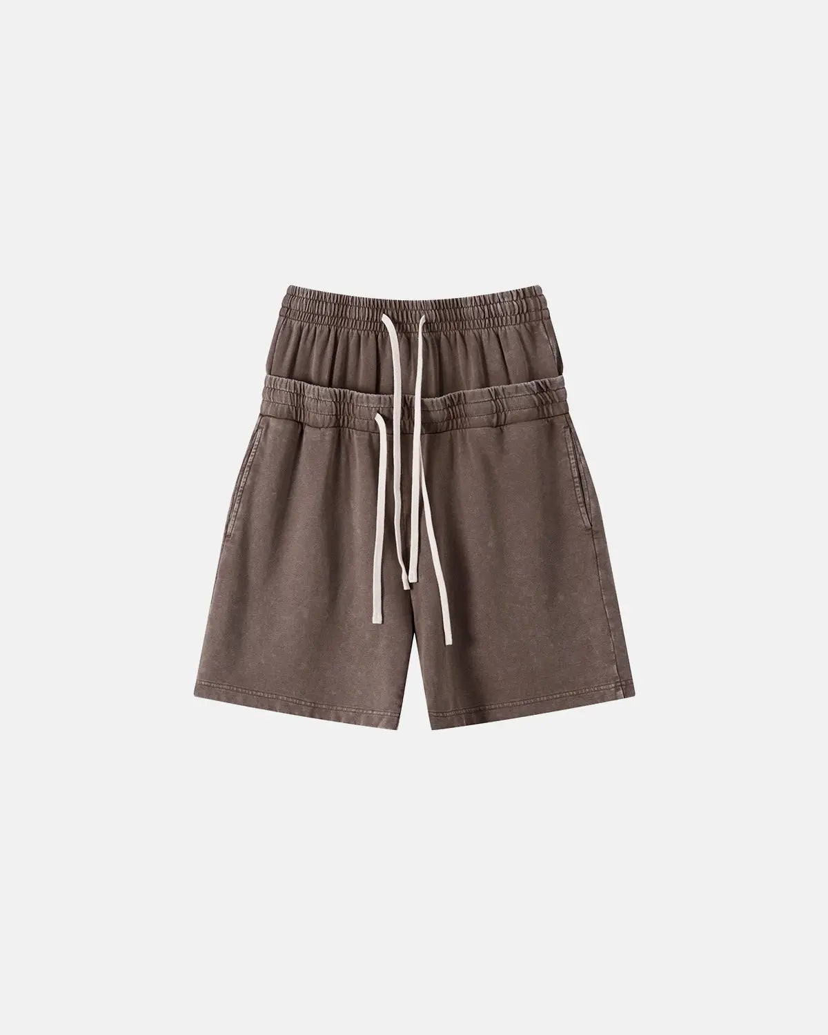 Double Waist Acid Wash Sweat Shorts | Flation Streetwear