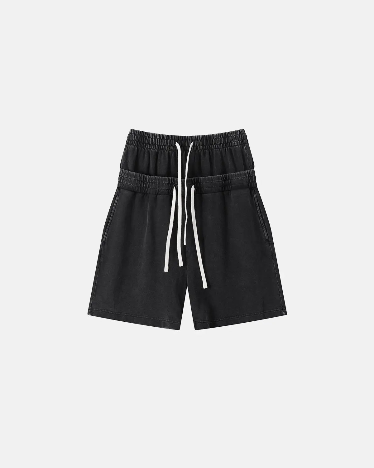 Double Waist Acid Wash Sweat Shorts | Flation Streetwear