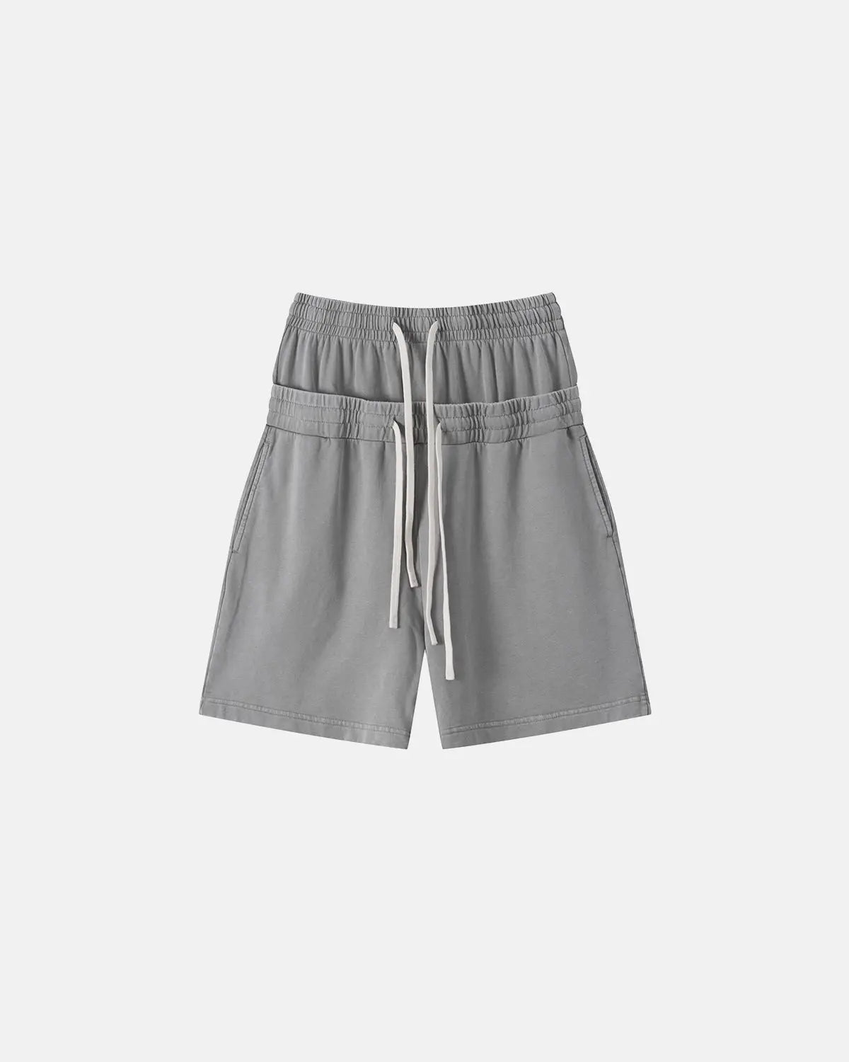 Double Waist Acid Wash Sweat Shorts | Flation Streetwear
