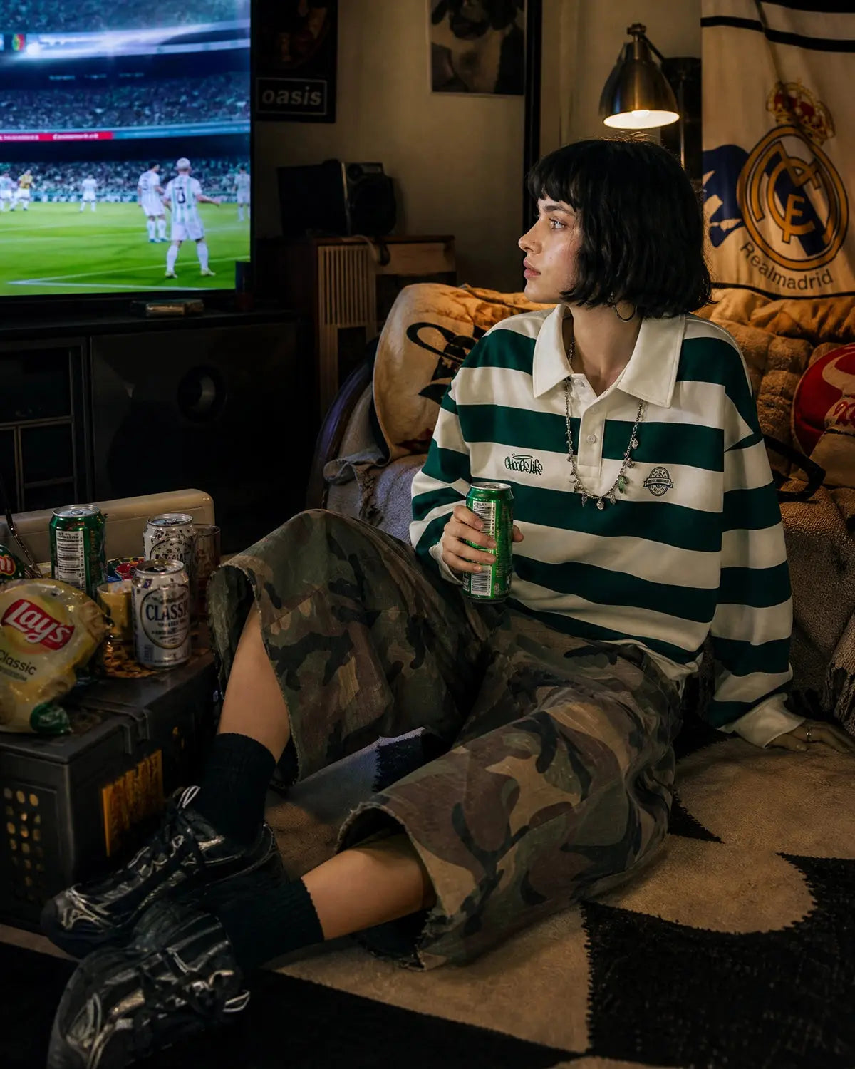 Oversized Camo Cargo Longline Shorts | Flation Streetwear
