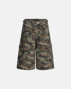 Grey Camo Utility Longline Shorts | Flation Streetwear