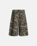 Grey Camo Utility Longline Shorts | Flation Streetwear