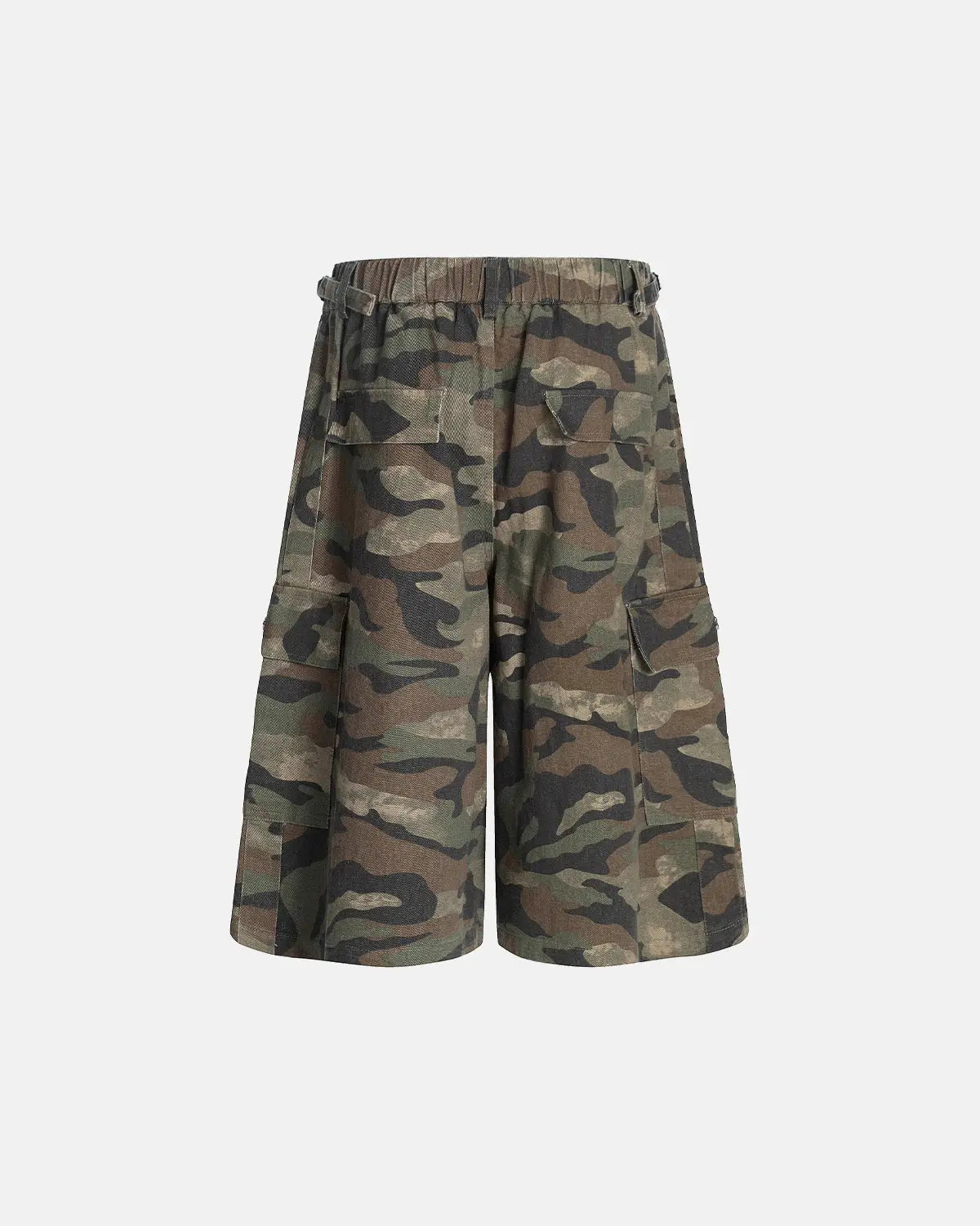 Grey Camo Utility Longline Shorts | Flation Streetwear
