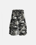 Grey Camo Utility Longline Shorts | Flation Streetwear