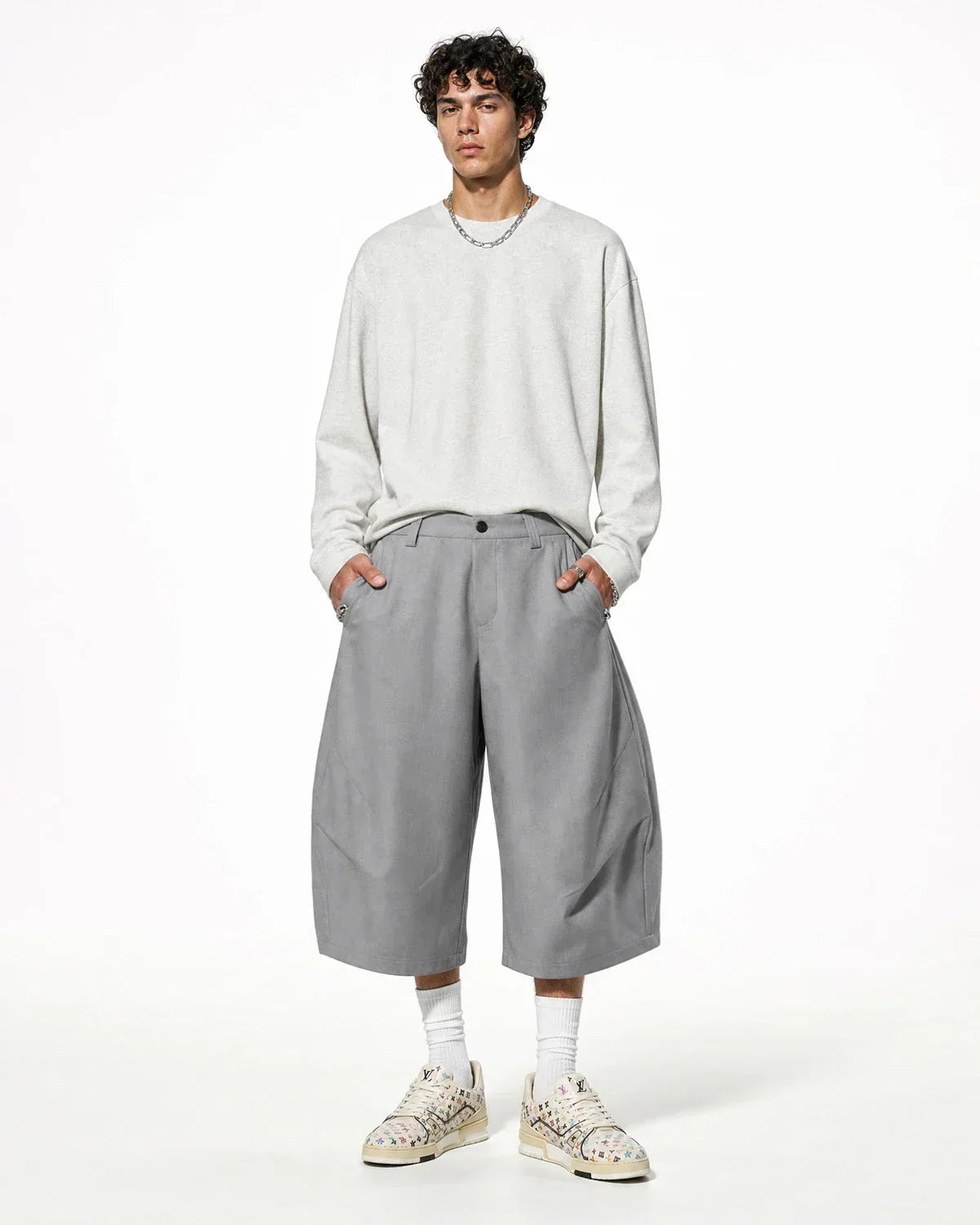 Pleated Barrel Tailored Bermuda Shorts | Flation Streetwear