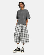 Plaid Longline Casual Shorts | Flation Streetwear