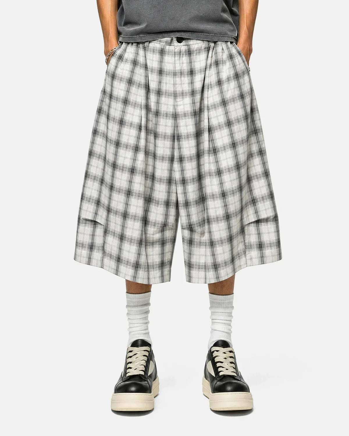 Plaid Longline Casual Shorts | Flation Streetwear