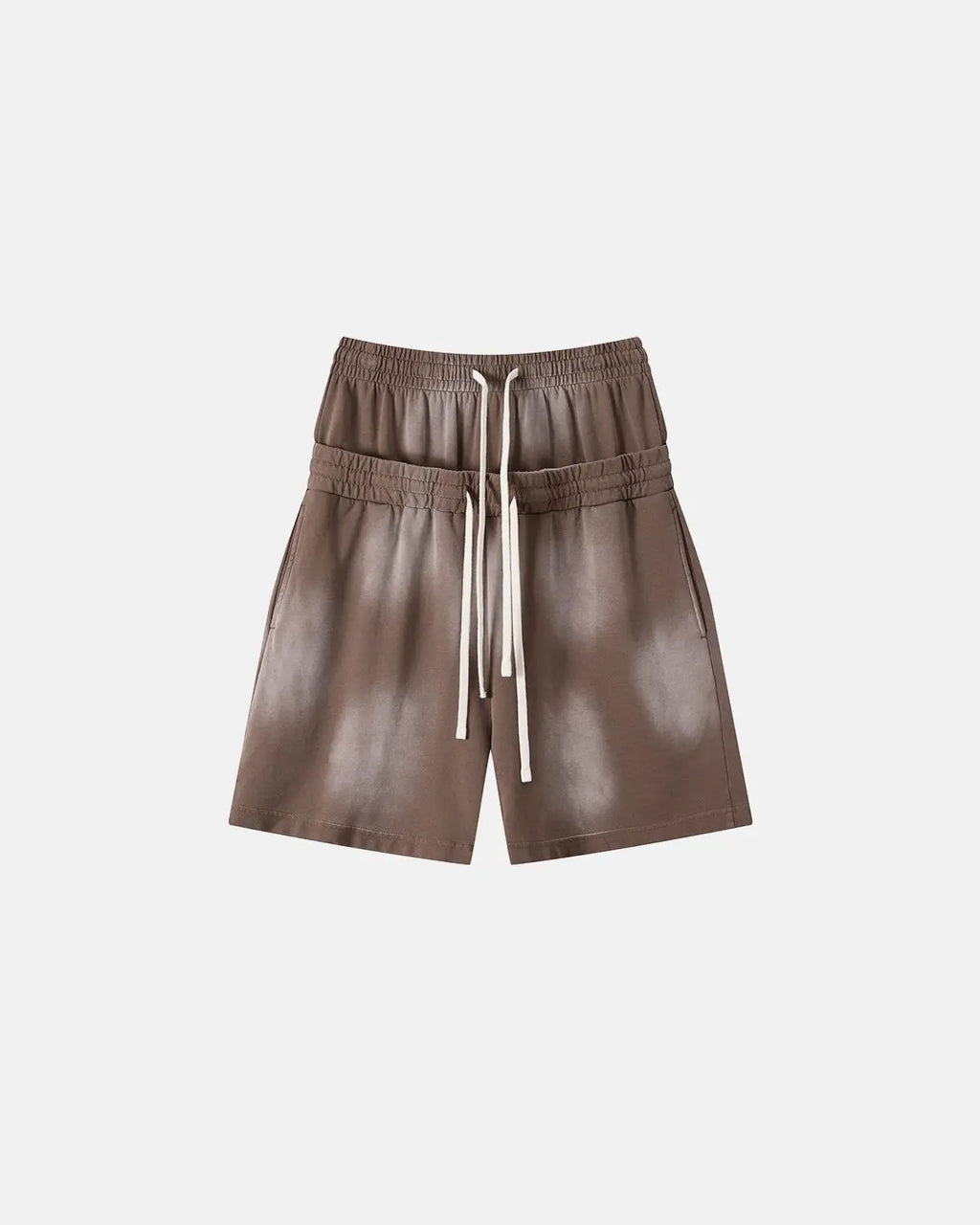 Double Waist Monkey Wash Sweat Shorts | Flation Streetwear