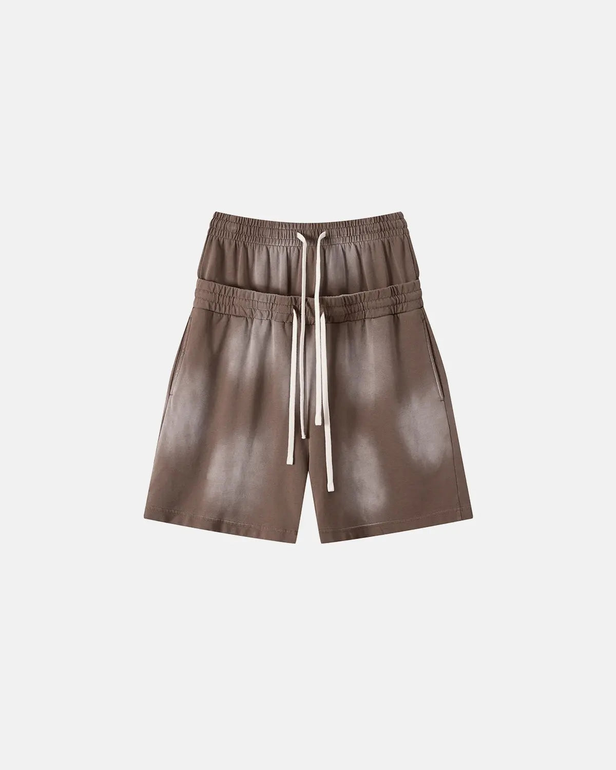 Double Waist Monkey Wash Sweat Shorts | Flation Streetwear
