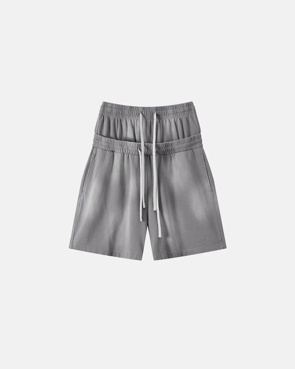 Double Waist Monkey Wash Sweat Shorts | Flation Streetwear