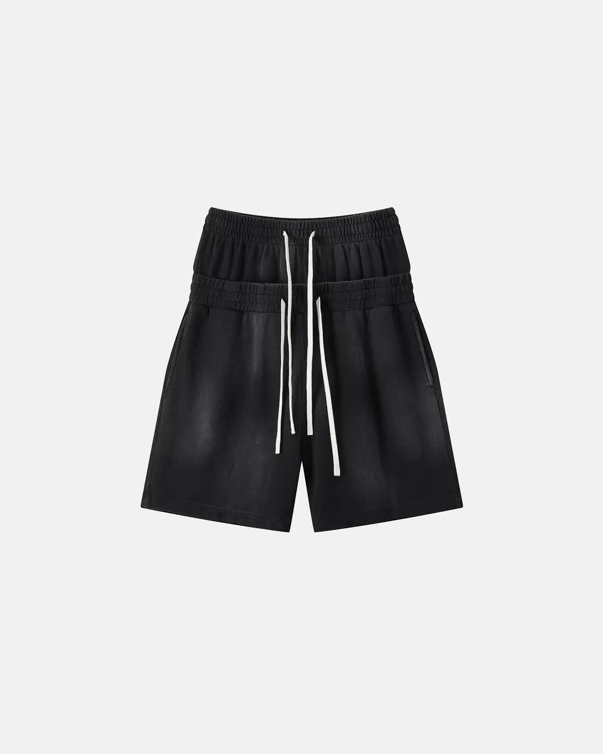Double Waist Monkey Wash Sweat Shorts | Flation Streetwear