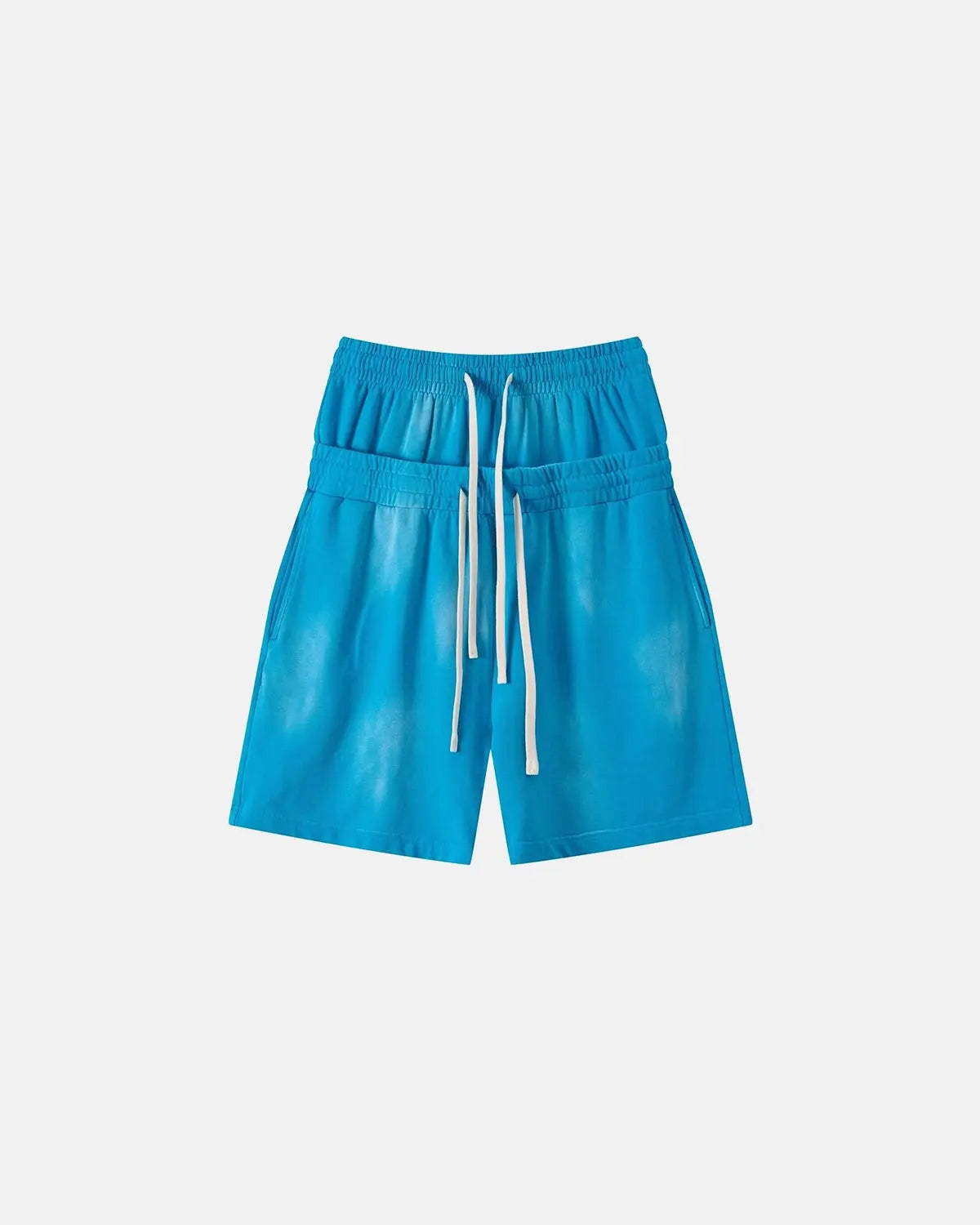 Double Waist Monkey Wash Sweat Shorts | Flation Streetwear