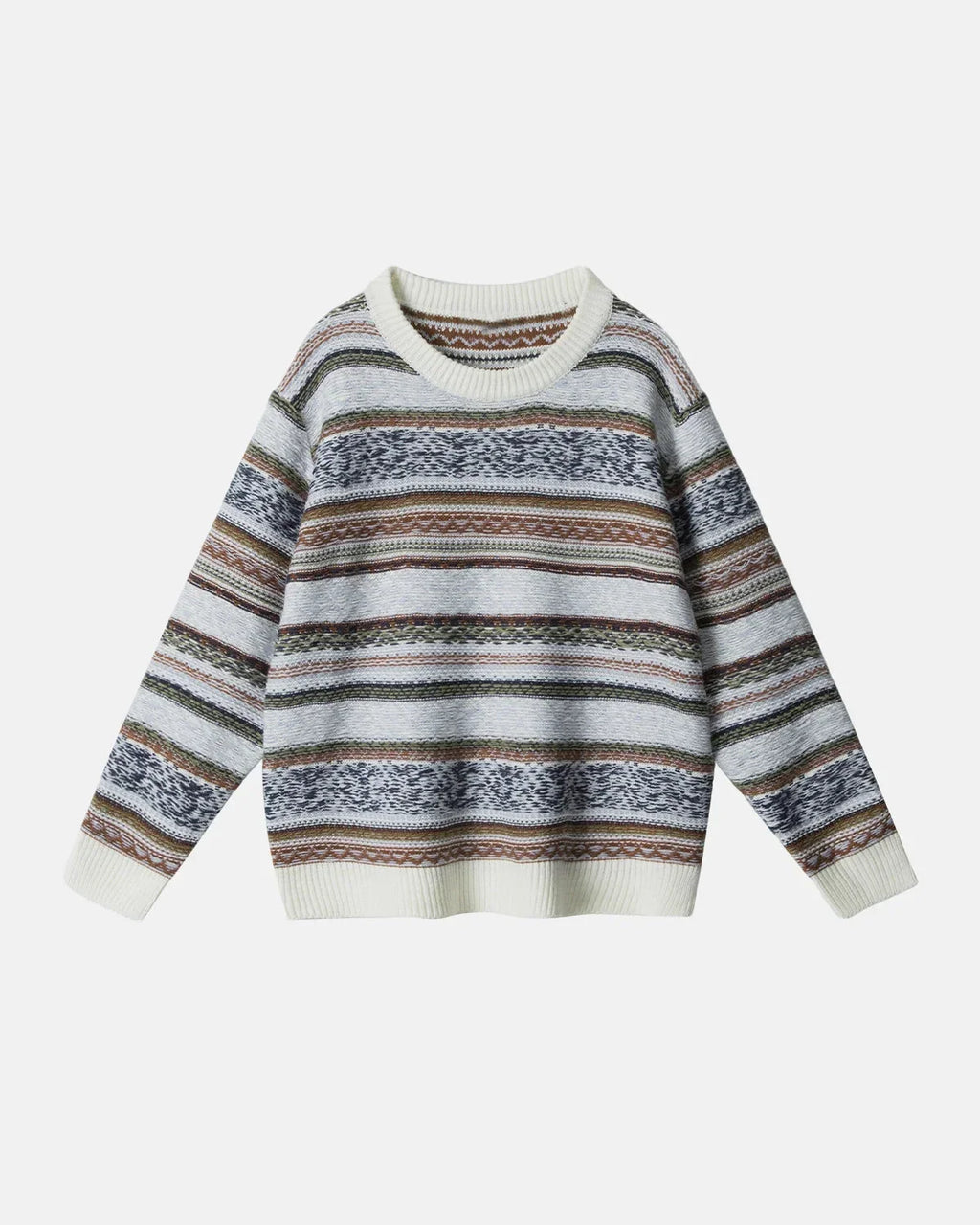 Round Neck Stripe  Jacquard Pullovers | Flation Streetwear
