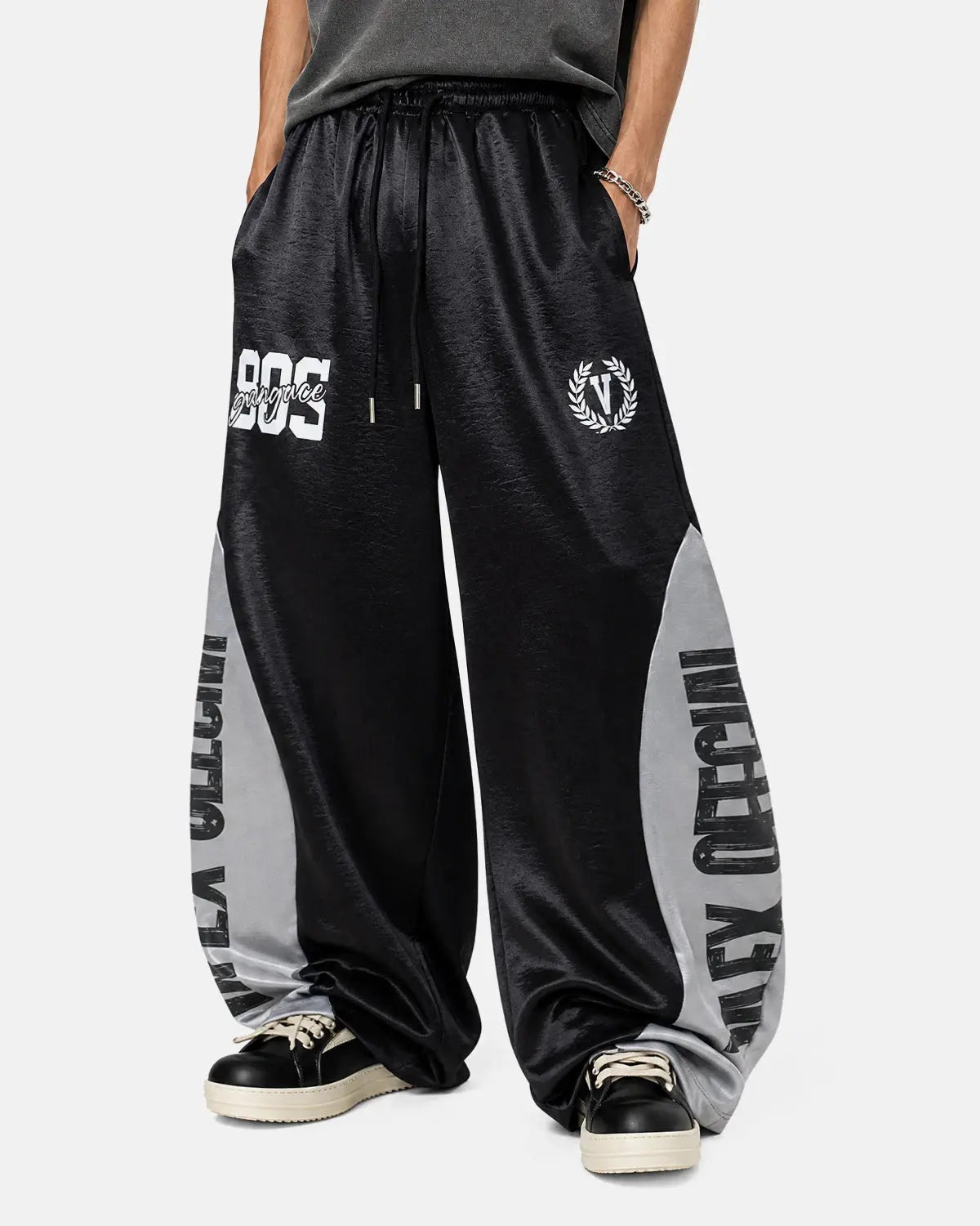 Glossy Contrast Barrel Sweatpant | Flation Streetwear