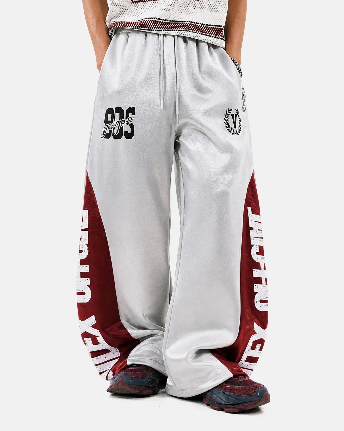Glossy Contrast Barrel Sweatpant | Flation Streetwear