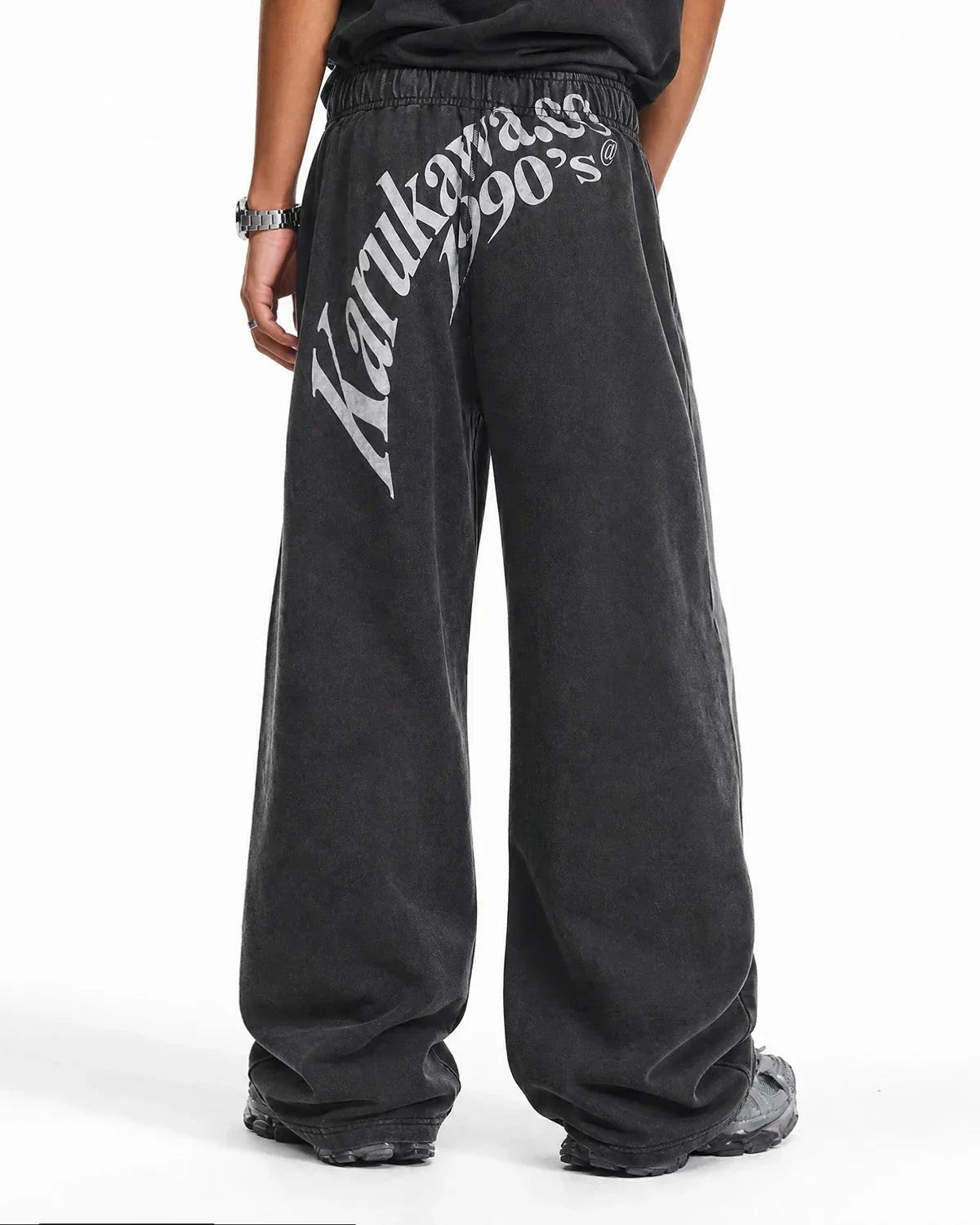 Washed Graphic Wide-Leg Sweatpants | Flation Streetwear