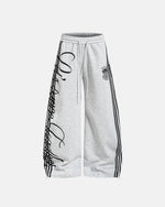 Script Stripe Baggy Sweatpants| Flation Streetwear
