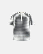 Striped Henley Relaxed T-shirt | Flation Streetwear