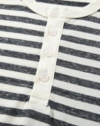 Striped Henley Relaxed T-shirt | Flation Streetwear