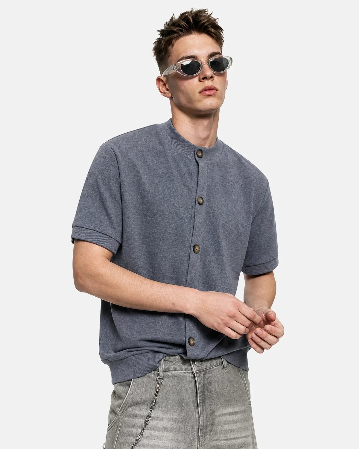 Old Money Short Sleeve Button Cardigan | Flation Streetwear