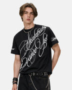 All-Over Script Graphic T-Shirt | Flation Streetwear