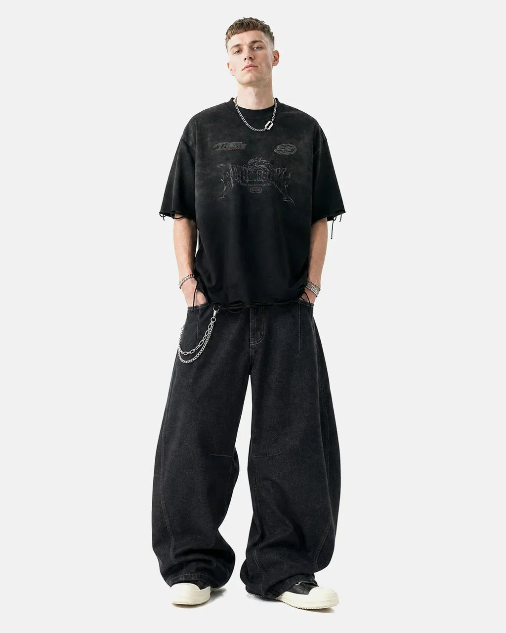 Monkey Washed Distressed T-Shirt | Flation Streetwear
