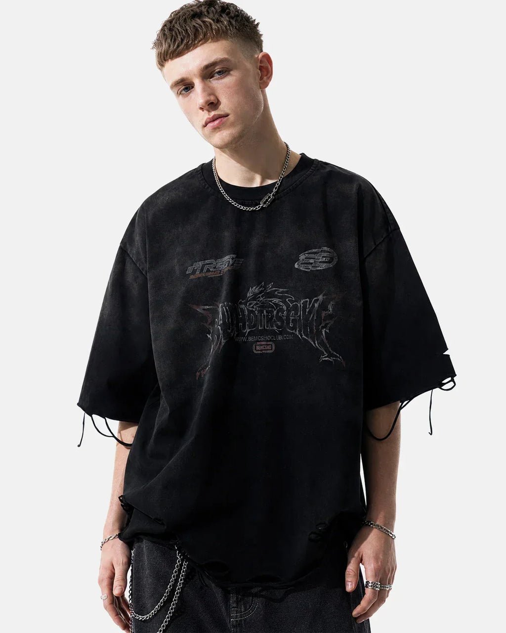 Monkey Washed Distressed T-Shirt | Flation Streetwear