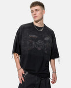 Monkey Washed Distressed T-Shirt | Flation Streetwear