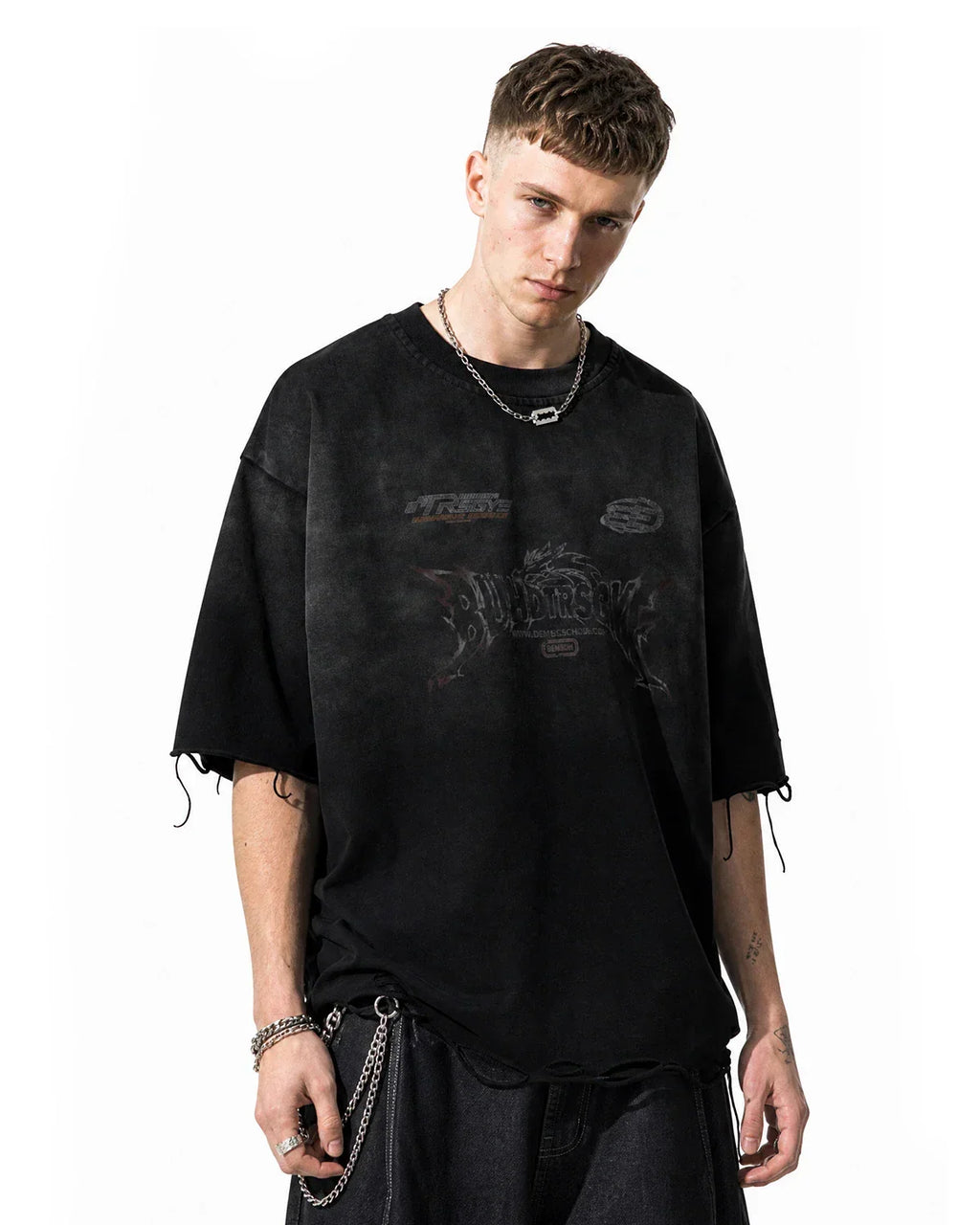 Monkey Washed Distressed T-Shirt | Flation Streetwear