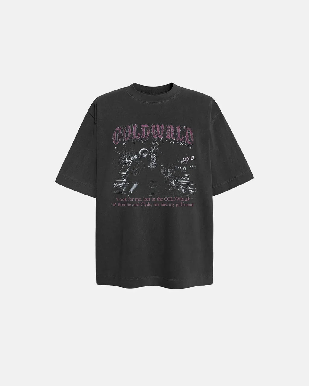 Black Washed Gothic Graphic T-Shirt | Flation Streetwear