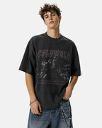 Black Washed Gothic Graphic T-Shirt | Flation Streetwear