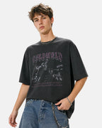 Black Washed Gothic Graphic T-Shirt | Flation Streetwear