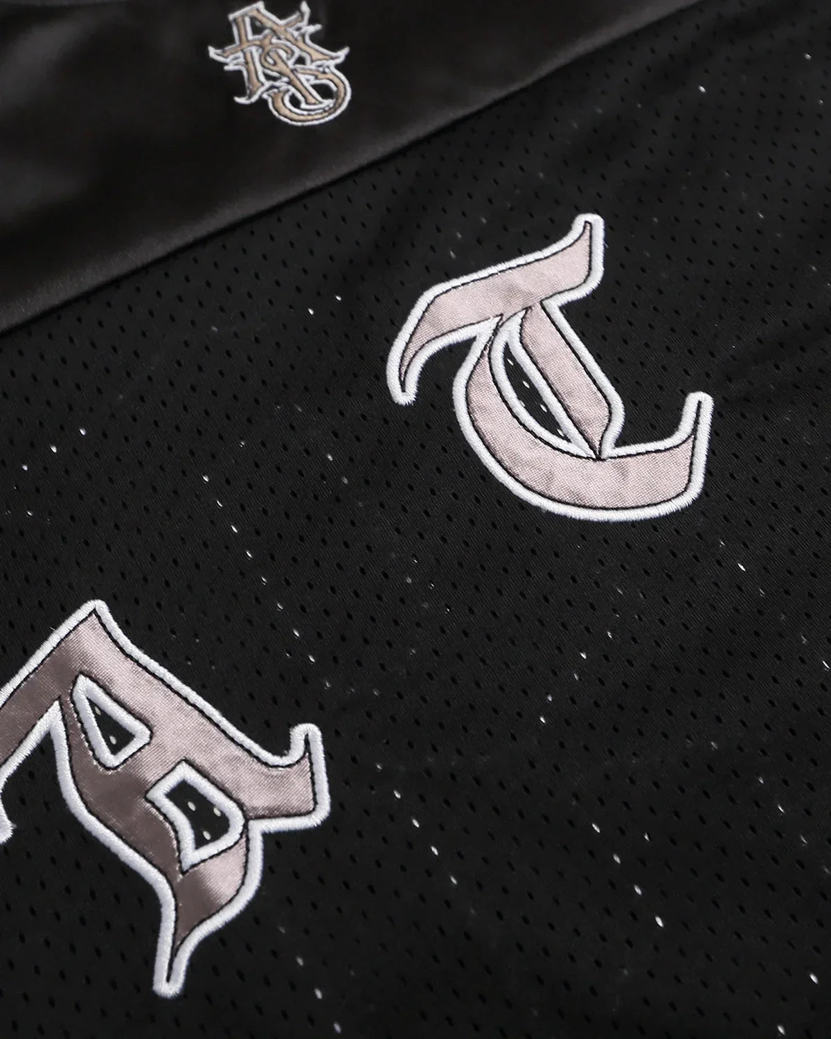 Gothic Embroidered Mesh Jersey | Flation Streetwear
